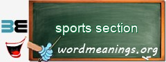 WordMeaning blackboard for sports section